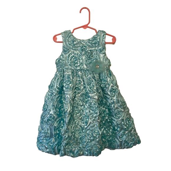 Holiday Editions Other - Holiday Editions 3T (Girls) metallic blue formal dress ball gown rose flower